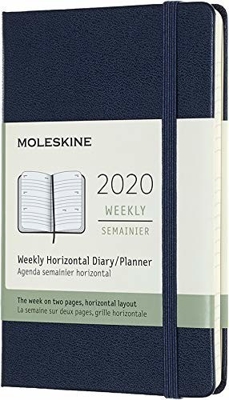 Moleskine 12 Months Weekly Note Calender Hard Cover Pocket Horizontal Saphire