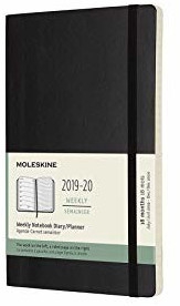 Moleskine 18 Months Weekly Note Calender Soft Cover Large  2019/2020 Black