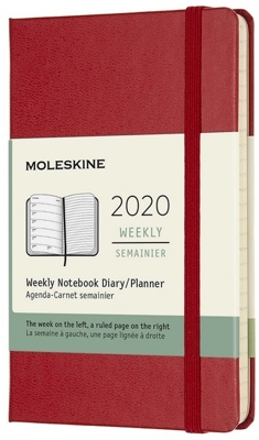 Moleskine 12 Months Weekly Note Calendar 2020 Hard Cover Pocket Red