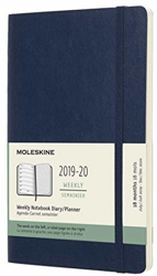 Moleskine 18 Months Weekly Note Calender Soft Cover Large  2019/2020 Saphire en oferta