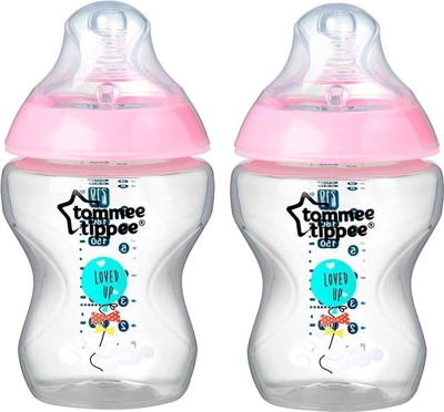 Tommee Tippee Closer to Nature Decorated Bottles Pink 260 ml (x2)