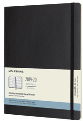 Moleskine 12 Months Monthly Note Calendar 2019/2020 Soft Cover X-Large Black características