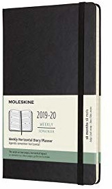 Moleskine 18 Months Weekly Note Calender Hard Cover Large 2019/2020 Horizontal Black