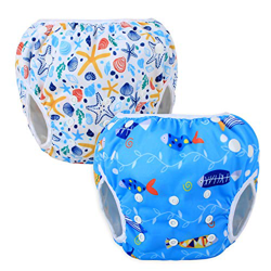 Luxja Pañal de Natación para bebes Bañador Reutilizable de Nadar de Bebé Pañal lavable para Bebé (0-3 años), Shell + pescado azul características