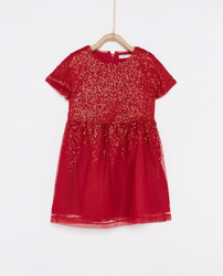 Sfera - Vestido De Niña Rojo Con Lentejuelas en oferta