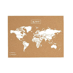 Miss Wood - Mapamundi De Corcho Map L Blanco (60X45) Natural en oferta