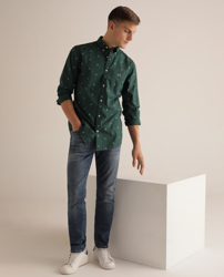 Gant - Camisa De Hombre Slim Estampada Verde a un precio más barato -  Shoptize