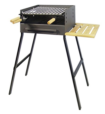 IMEX EL ZORRO Barbacoa con Parrilla, INOX, 75 x 44 x 24 cm, Negro, 71420