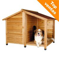 Caseta Trixie Natura Lodge con terraza para perros - M/L: 130 x 100 x 105 cm (An x P x Al) - gris (* 2 paquetes) características