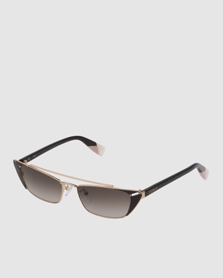 Furla - Gafas De Sol De Mujer Cat Eye En Color Negro Combinando Metal Y Acetato