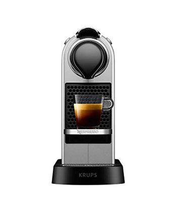 Nespresso Krups Citiz XN741B - Cafetera monodosis de cápsulas Nespresso, compacta, 19 bares, apagado automático, color plata