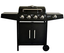 BROILUCK - Barbacoa de Gas con 4 quemadores Laterales, Parrilla de Gran área y Gran Capacidad de Almacenamiento de Acero Inoxidable características