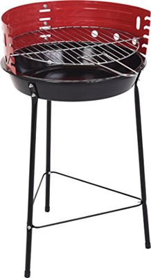VISCIO TRADING Barbacoa Tondo Cm33Xh46 Rojo Con rejilla de cromo Cm29