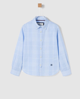 Bass 10 - Camisa De Niño De Cuadros En Azul Claro