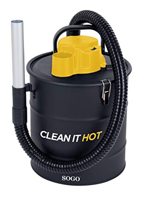 SOGO SS-16130 Aspirador de Ceniza y Soplador Para Encendido y Barrido de hojas, Aspiradora para Pellets, Chimeneas, Barbacoas, Estufas de Leña, Serrín