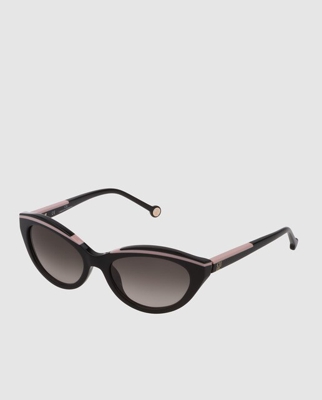 CH Carolina Herrera - Gafas De Sol De Mujer Carolina Herrera Cat Eye De Acetato En Negro Con Detalles Rosas