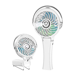 HandFan Ventilador Personal Recargable Ventilador eléctrico Recargable Mini USB Ventilador Recargable con 2000 mah Funciona con Pilas y luz de Flash p en oferta