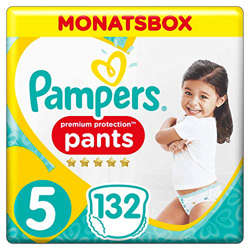 Pampers Premium Protection 81674392  - Pañales desechables Nappy Pants para niño/niña, Pant diaper, 12 kg, 17 kg, Multicolor, Velcro, 132 piezas precio