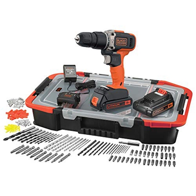Taladro Percutor Black+Decker 18V + 160 Accesorios 2 Bat 1,5Ah con Maletín BCD003BAST - BLACK & DECKER