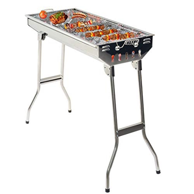 Grandma Shark Parrilla de Acero Inoxidable para Exteriores, Parrilla de carbón, Barbacoa de Barbacoa al Aire Libre, para Acampar en la Mesa, Parrillas
