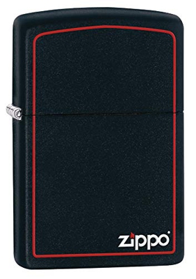 Zippo Logo Mechero, Black Matte, 3.5x1x5.5 cm