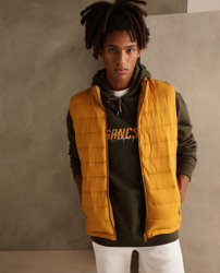 Green Coast - Chaleco De Abrigo Acolchado Ligero De Hombre Amarillo en oferta