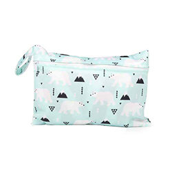 JUNGEN Bolsa de pañales reutilizable para bebé Pequeña bolsa de pañales impermeable con Estampado animal Bolsa de pañales de tela portátil con Cremall características