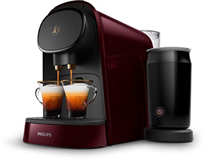 Philips L'Or Barista LM8014/80 Cafetera Espumador de Leche, Compatible Individual y Cápsula Doble, 19 Bares de Presión, 12 Variedades Incluyendo Cappu