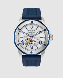 Bulova - Reloj De Hombre 98A225 Automático Crono De Silicona Azul en oferta