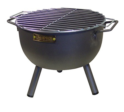 IMEX EL ZORRO Barbacoa Sobremesa Redonda con Parrilla Cincada, Negro, 30x28x40 cm, 71426.0