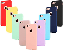 Leathlux 9X Funda iPhone 8 Silicona, Carcasa Ultra Fina TPU Protector Flexible Cover Funda para Apple iPhone 8 - Rosa, Verde, Púrpura, Azul Cielo, Ama precio