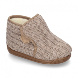Botita De Casa Niños Velcro Oculto En Lana. 22 Topo. en oferta