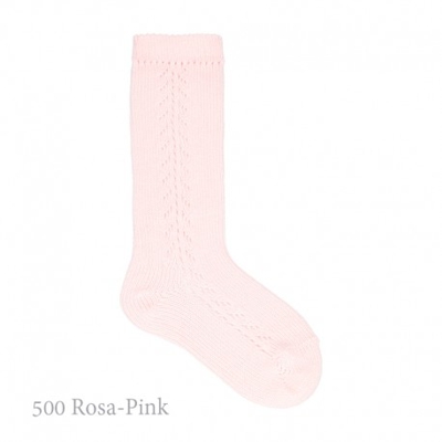 Calcetín Alto Bebé Calado Lateral Condor. 500-rosa 2