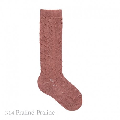 Calcetín Alto Calado Crochet Condor. 314-praliné 00