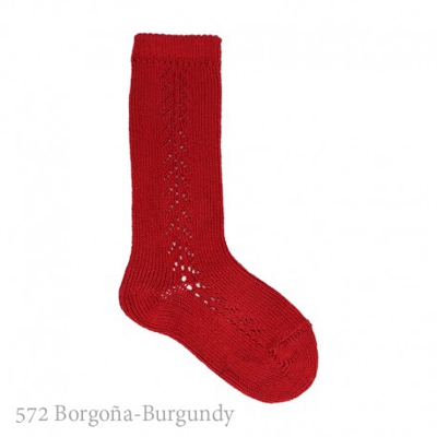 Calcetín Alto Bebé Calado Lateral Condor. 572-borgoña 4