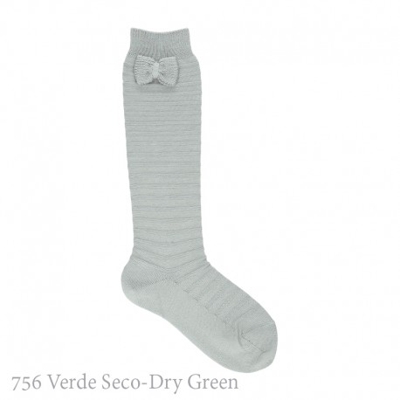 Calcetín Alto Textura Lazo Punto Condor. 756-verde Seco 6