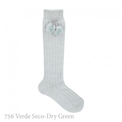 Calcetín Alto Canalé Borlas Condor. 756-verde Seco 2 en oferta