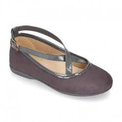 Merceditas Niña En Serratex Con Cintas Cruzadas En Charol. 36 Gris características