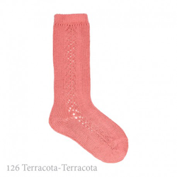 Calcetín Alto Bebé Calado Lateral Condor. 126-terracota 2 en oferta