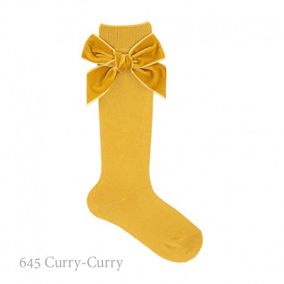 Calcetín Alto Lazo Grande Terciopelo Condor. 645-curry 00