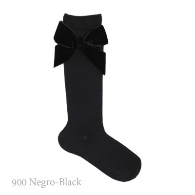 Calcetín Alto Lazo Grande Terciopelo Condor. 900-negro 10