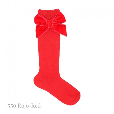 Calcetín Alto Lazo Grande Terciopelo Condor. 550-rojo 0