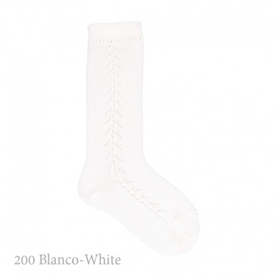 Calcetín Alto Bebé Calado Lateral Condor. 200-blanco 4