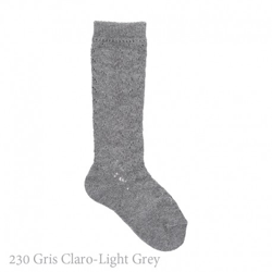 Calcetín Alto Calado Crochet Condor. 230-gris Claro 000 en oferta