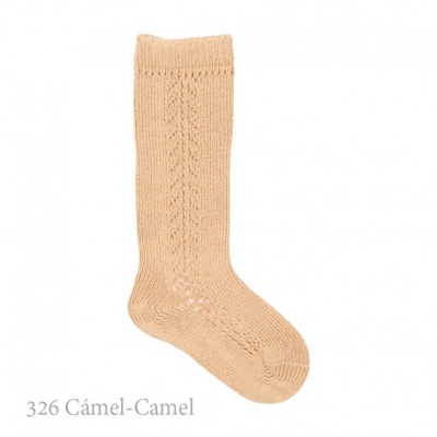 Calcetín Alto Bebé Calado Lateral Condor. 326-camel 2