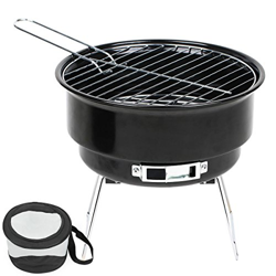 Cubo de madera para barbacoa de carbón. Cubo con parrilla de 25,4 cm de diámetro, para barbacoas en el jardín, terrazas, de camping, en festivales, pi en oferta