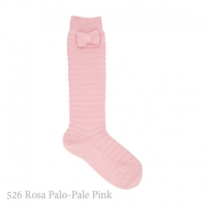 Calcetín Alto Textura Lazo Punto Condor. 526-rosa Palo 10