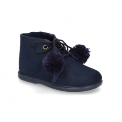 Botita Clásica Niños En Serratex Con Pompones. 22 Marino características
