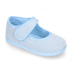 Mercedita Casa Niña Velcro Pana Fina. 22 Celeste en oferta