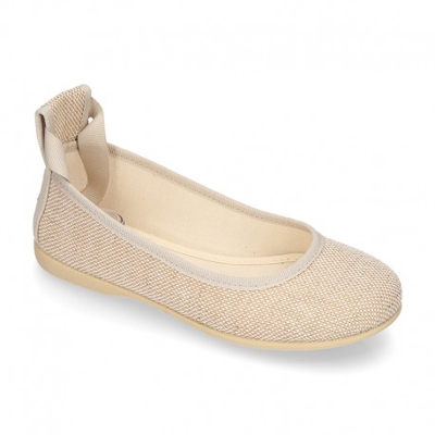 Bailarina Tipo Ballet Con Cintas En Lino. 32 Natural